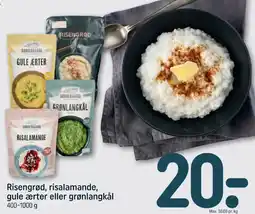 REMA 1000 Sondergaard risengrød, risalamande, gule ærter eller grønlangkål tilbud