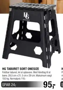 Land & Fritid HG Taburet Sort Onesize tilbud