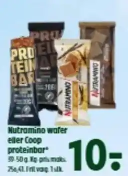 Coop 365 Nutramino wafer eller Coop proteinbar tilbud