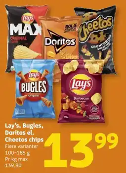 Løvbjerg Lay's, Bugles, Doritos el. Cheetos chips tilbud