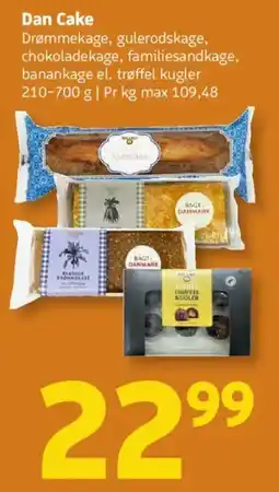 Løvbjerg Dan Cake drømmekage gulerodskage chokoladekage familiesandkage banankage el. trøffel kugler tilbud