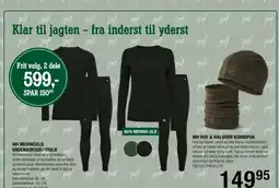 Land & Fritid MH Merinould Underbukser/-trøje tilbud