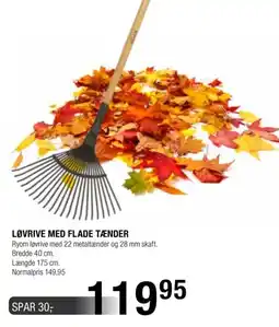 Land & Fritid Ryom løvrive med flade tænder tilbud