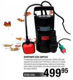 Land & Fritid Kgk dykpumpe gwp550 tilbud