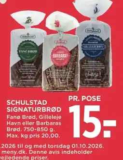 MENY Schulstad Signaturbrød tilbud