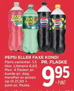 MENY Pepsi eller Faxe Kondi tilbud