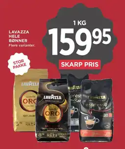 MENY Lavazza hele bønner tilbud