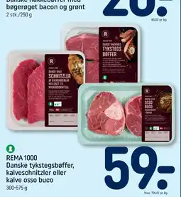 REMA 1000 Rema 1000 tykstegsbøffer kalveschnitzler kalve osso buco tilbud