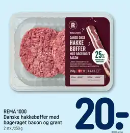 REMA 1000 Rema 1000 hakkebøffer med bøgerøget bacon og grønt tilbud