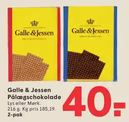 SPAR Galle & Jessen Pålægschokolade tilbud