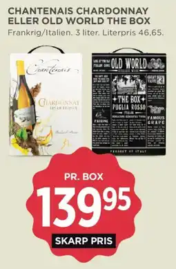 MENY Chantenais Chardonnay eller Old World The Box tilbud