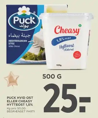 Puck hvid ost eller cheasy hytteost 1,5%
