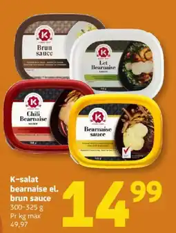 Løvbjerg K-salat bearnaise el. brun sauce tilbud