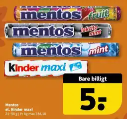 Løvbjerg Mentos el. Kinder maxi tilbud
