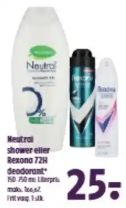 Coop 365 Neutral shower eller Rexona 72H deodorant tilbud