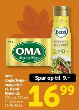 Løvbjerg Oma stege/bage-margarine el. Becel flydende tilbud
