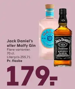 SPAR Jack Daniel's eller Malfy Gin tilbud