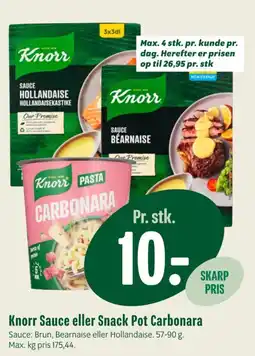 Min Købmand Knorr Sauce eller Snack Pot Carbonara tilbud