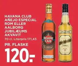 MENY Havana Club Añejo Especial Rom Eller Aalborg Jubilæums Akvavit tilbud