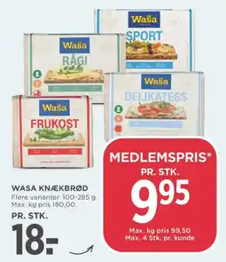 MENY Wasa knækbrød tilbud