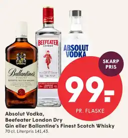 SPAR Absolut Vodka, Beefeater London Dry Gin eller Ballantine's Finest Scotch Whisky tilbud