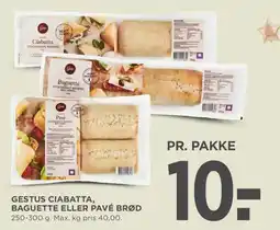 MENY Gestus Ciabatta, Baguette eller Pavé Brød tilbud