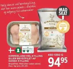 MENY Himmerland hel kylling eller brystfilet af dansk kylling tilbud