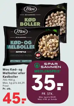 SPAR Mou Kød- og Melboller eller Kødboller tilbud