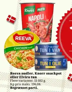 Dagli'Brugsen Reeva nudler, Knorr snackpot eller Elvira tun tilbud