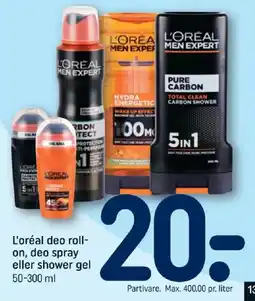 REMA 1000 L'oréal deo roll-on, deo spray eller shower gel tilbud