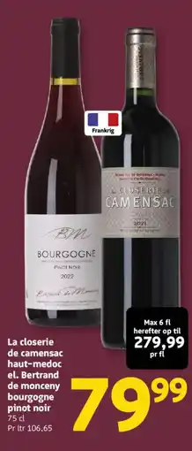 Løvbjerg La closerie de camensac haut-medoc el. Bertrand de monceny bourgogne pinot noir tilbud