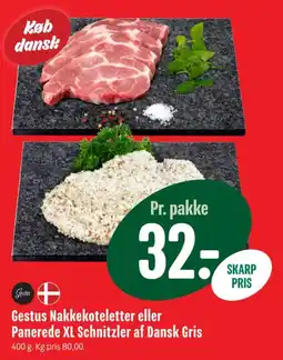 Min Købmand Gestus Nakkekoteletter eller Panerede XL Schnitzler tilbud