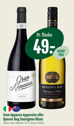 Min Købmand Gran Appasso Appassite eller Queens Bay Sauvignon Blanc tilbud