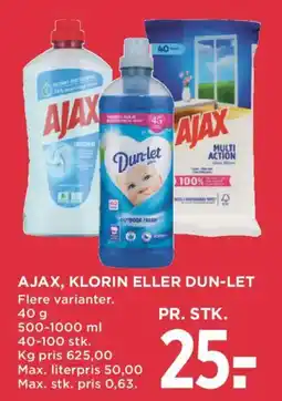 MENY Ajax klorin eller dun-let tilbud