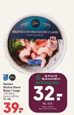 SPAR Gestus Ekstra Store Rejer i Lage tilbud