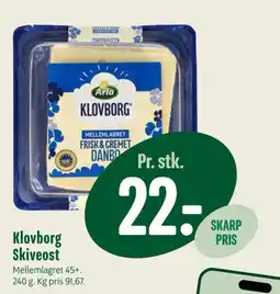 Min Købmand Klovborg Skiveost tilbud