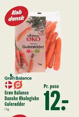 Min Købmand Grøn Balance Danske Økologiske Gulerødder tilbud