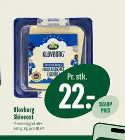 Min Købmand Klovborg Skiveost tilbud