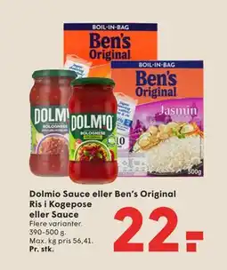 SPAR Dolmio Sauce eller Ben’s Original Ris i Kogepose eller Sauce tilbud