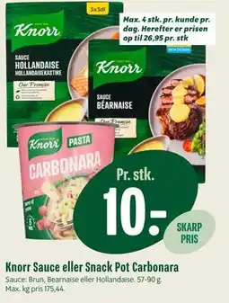 Min Købmand Knorr Sauce eller Snack Pot Carbonara tilbud