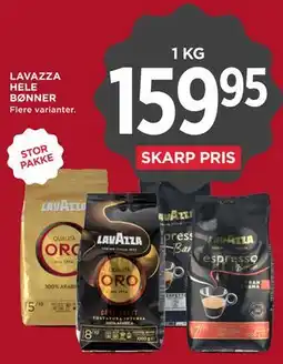 MENY LAVAZZA HELE BØNNER tilbud