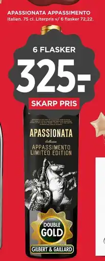 MENY APASSIONATA APPASSIMENTO tilbud