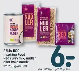 REMA 1000 REMA 1000 Inspiring Food Red curry mix, nudler eller kokosmælk tilbud