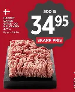 MENY HAKKET DANSK GRISE- OG KALVEKØD 4-7 % tilbud
