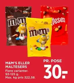 MENY M&M’S ELLER MALTESERS tilbud