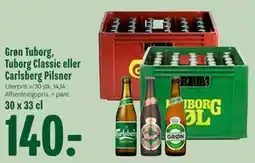 Min Købmand Grøn Tuborg, Tuborg Classic eller Carlsberg Pilsner tilbud