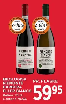 MENY ØKOLOGISK PIEMONTE BARBERA ELLER BIANCO tilbud