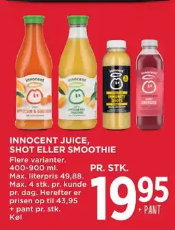 MENY INNOCENT JUICE, SHOT ELLER SMOOTHIE tilbud