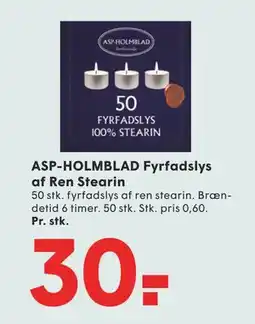 SPAR ASP-HOLMBLAD Fyrfadslys af Ren Stearin tilbud