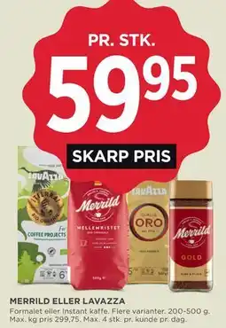 MENY MERRILD ELLER LAVAZZA tilbud
